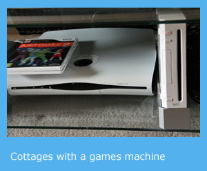 holiday cottages with a games machine such as a wii