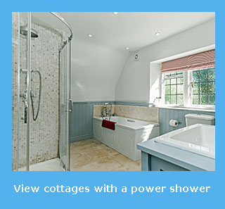 holiday cottages with a power shower